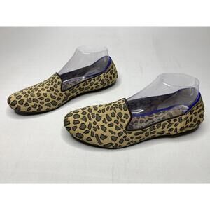 Women's Rothy’s SZ9.5  Leopard Print Knitted Round Toe Slip On Flat Loafers P152